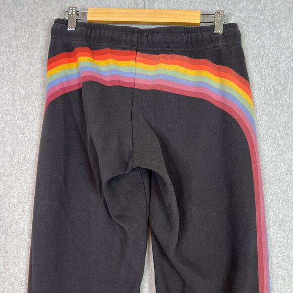 Marine Layer Washed Black Stripe Anytime Fleece Sweatpants Size Small - Picture 6 of 13